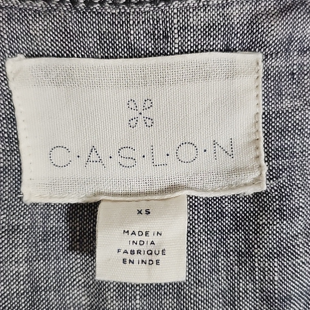 Caslon 100% Linen Charcoal Gray Snap Jacket Utility Shacket Size XS - Picture 6 of 8